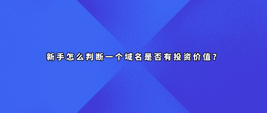新手怎么判断一个域名是否有投资价值？